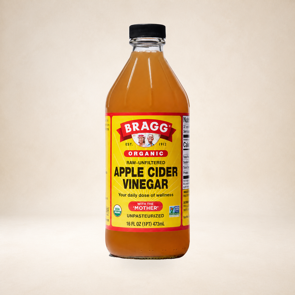 Bragg Apple Cider Vinegar bottle representing Edenarch's flavour-balancing guide