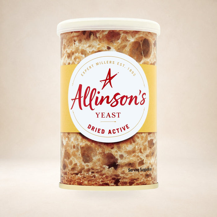Allinson's Dried Active Yeast 125g on a warm studio background