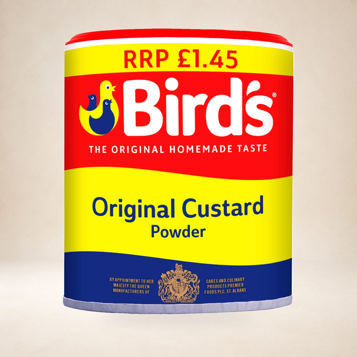 Bird's Custard Powder 250g on a warm studio background
