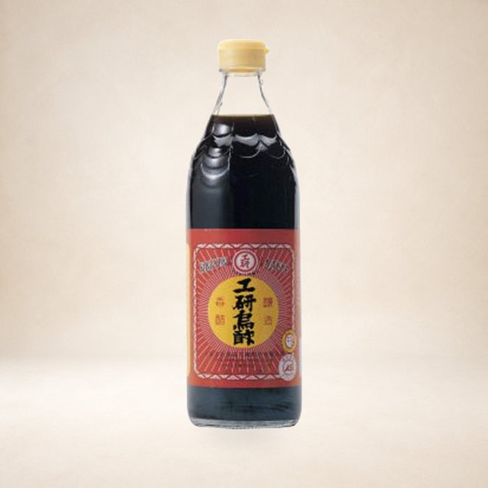 Kong Yen Taiwanese Black Vinegar 300ml – Halal on a warm studio background