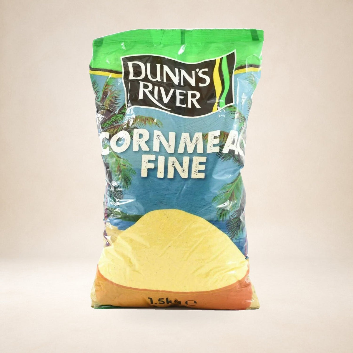 Dunn's River Cornmeal 1.5kg on a warm studio background