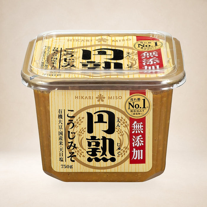 Hikari Miso Enjuku Koji Miso Paste Tub 750g on a warm studio background