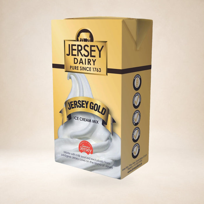 Jersey Dairy Jersey Gold Ice Cream Mix 1L on a warm studio background