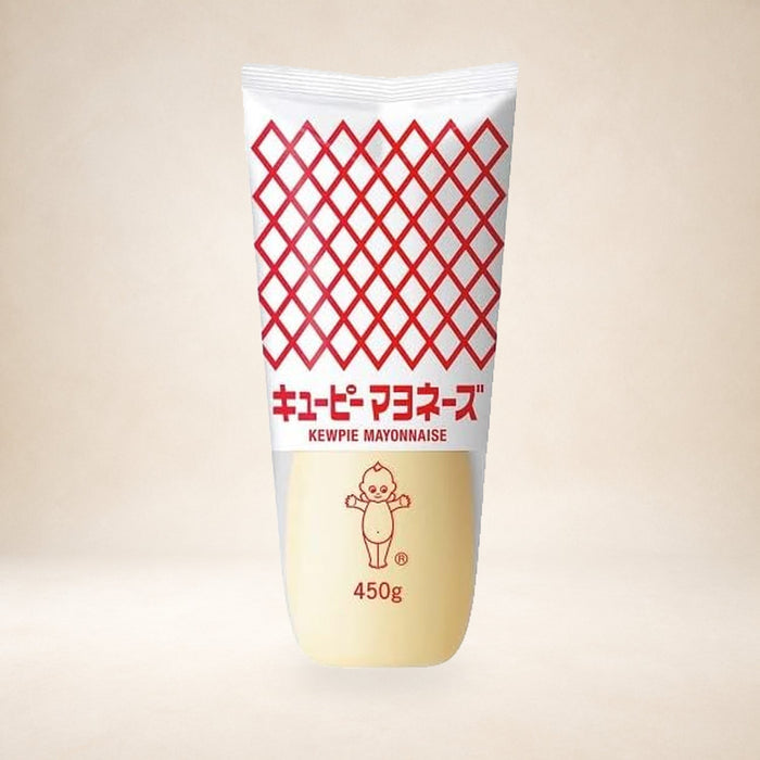 Kewpie Mayo 450g on a warm studio background