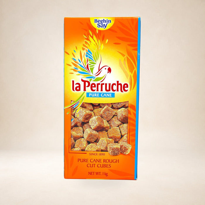 La Perruche Brown Sugar Cubes 1kg on a warm studio background