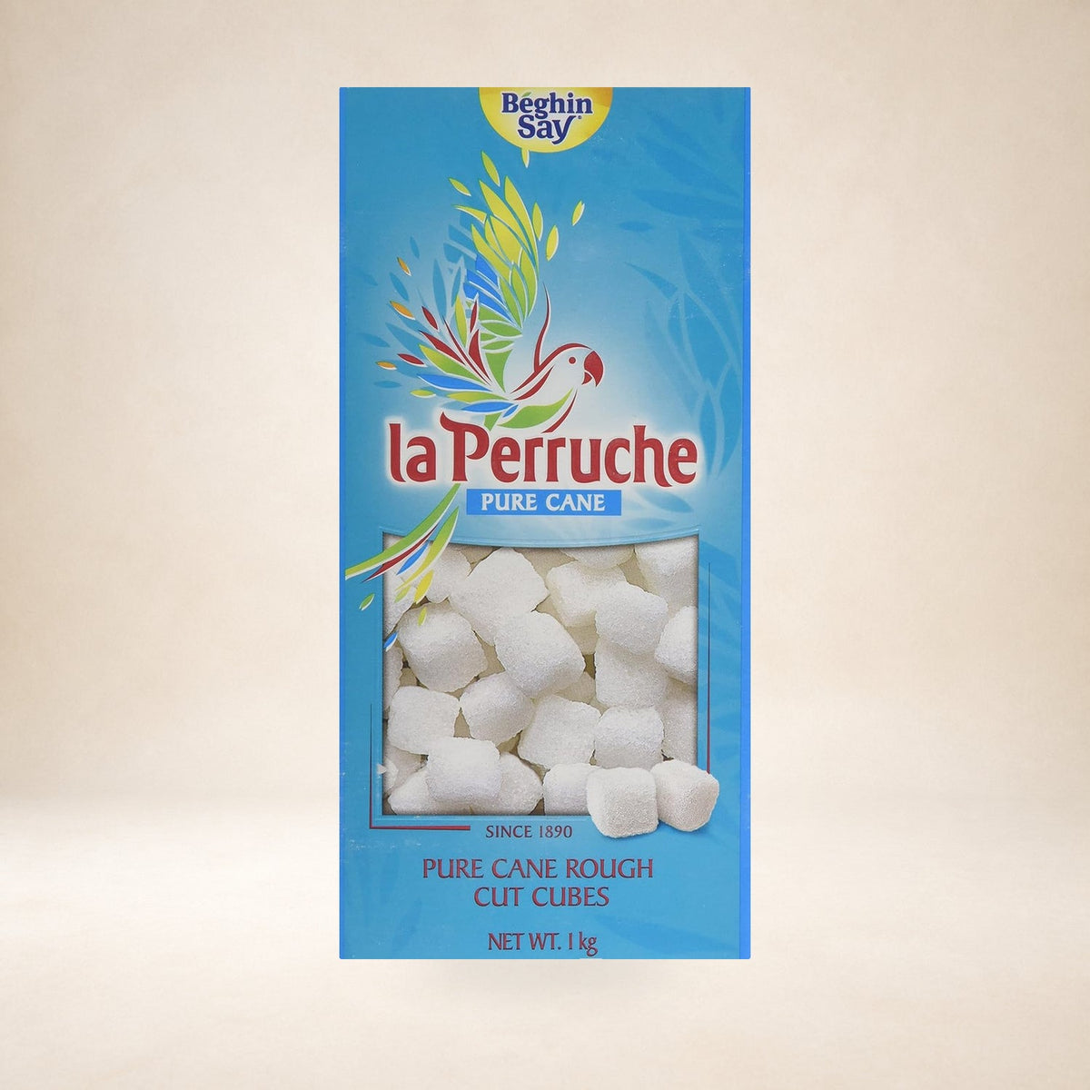 La Perruche White Sugar Cubes 1kg on a warm studio background