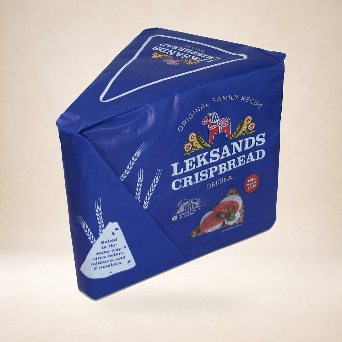 Leksands Original Family Recipe Crispbread 200g on a warm studio background