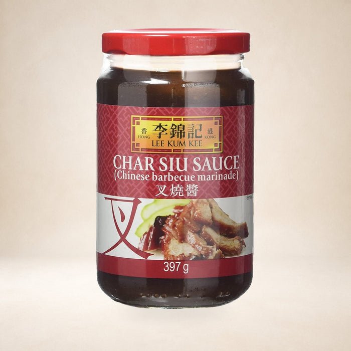 Lee Kum Kee Char Siu Sauce 397g on a warm studio background