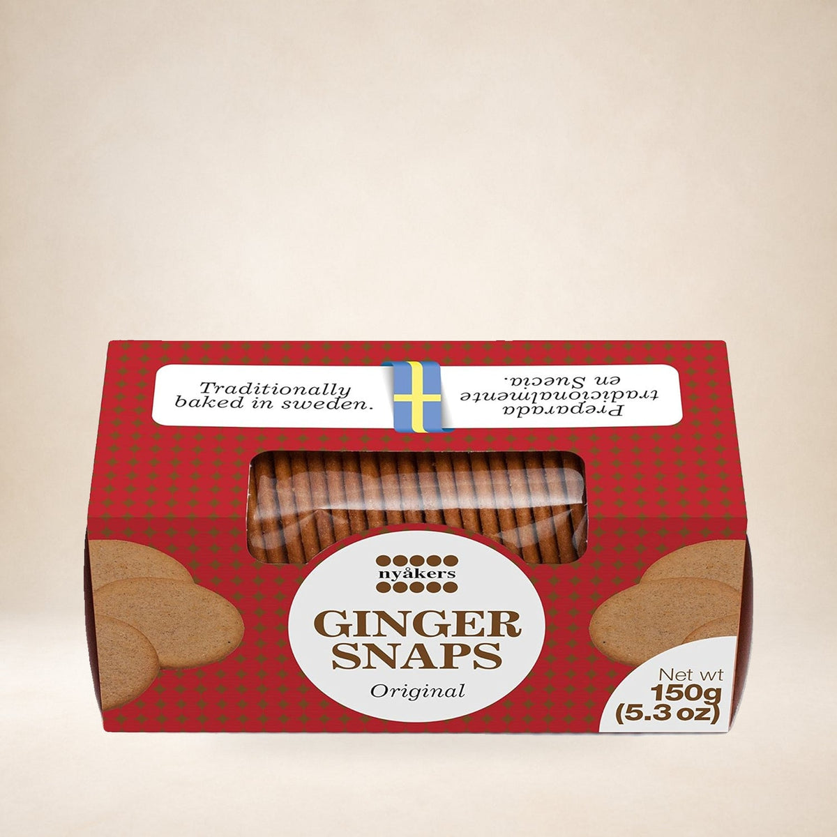 Nyåkers Ginger Snaps 150g on a warm studio background