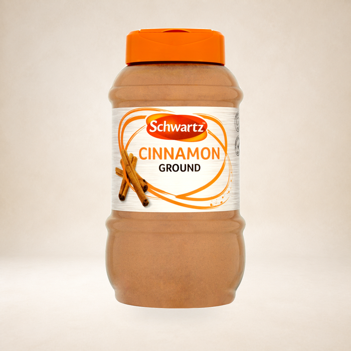 Schwartz Ground Cinnamon 390g on a warm studio background