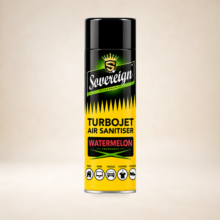 Sovereign Turbojet Air Sanitiser - Watermelon 500ml on a warm studio background