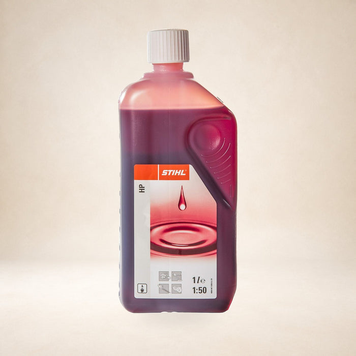 STIHL 2-Stroke Engine Oil 1:50 1L on a warm studio background